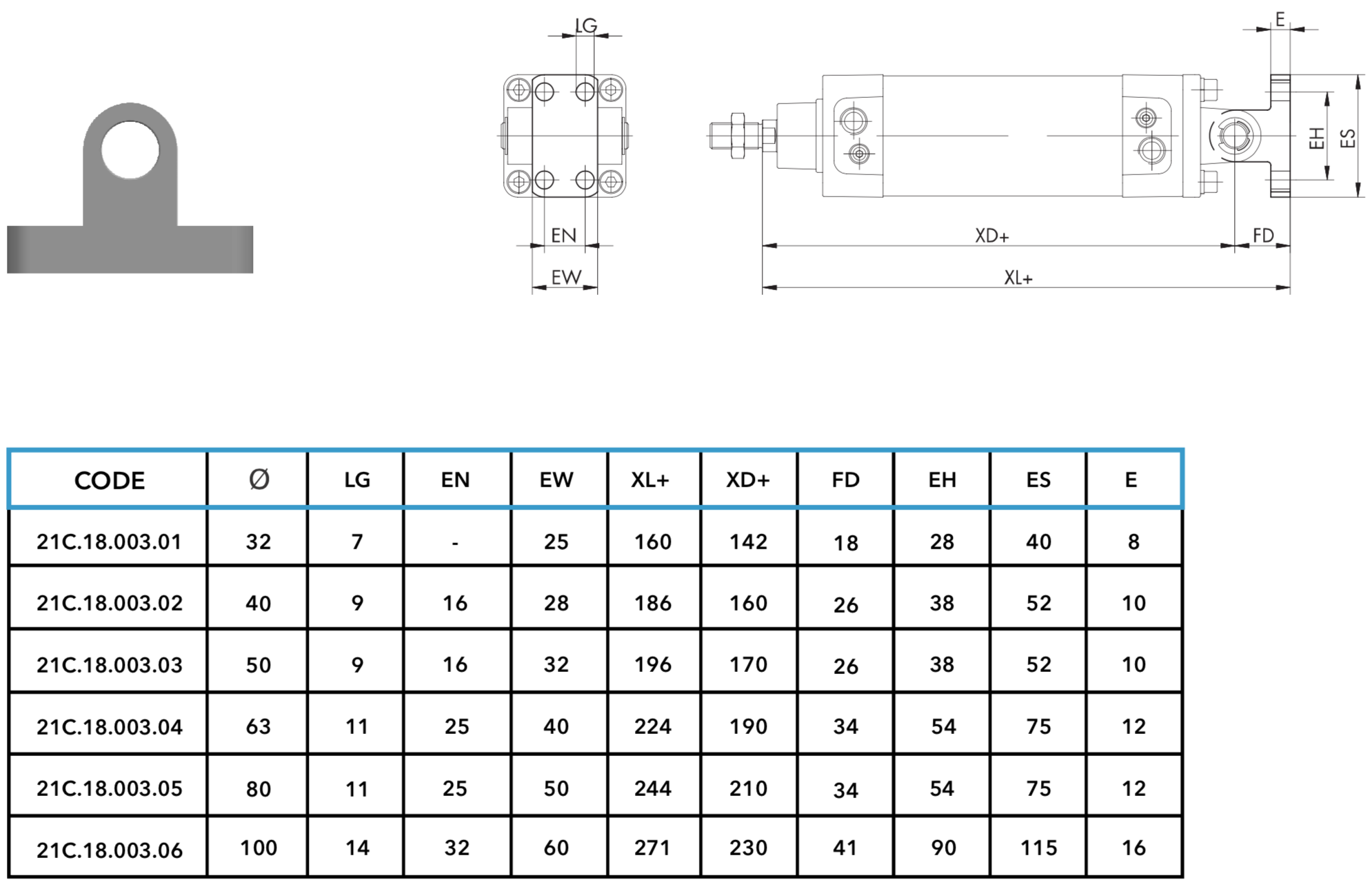 accessories - ISO cylinders Trunnion Mounting Bracket